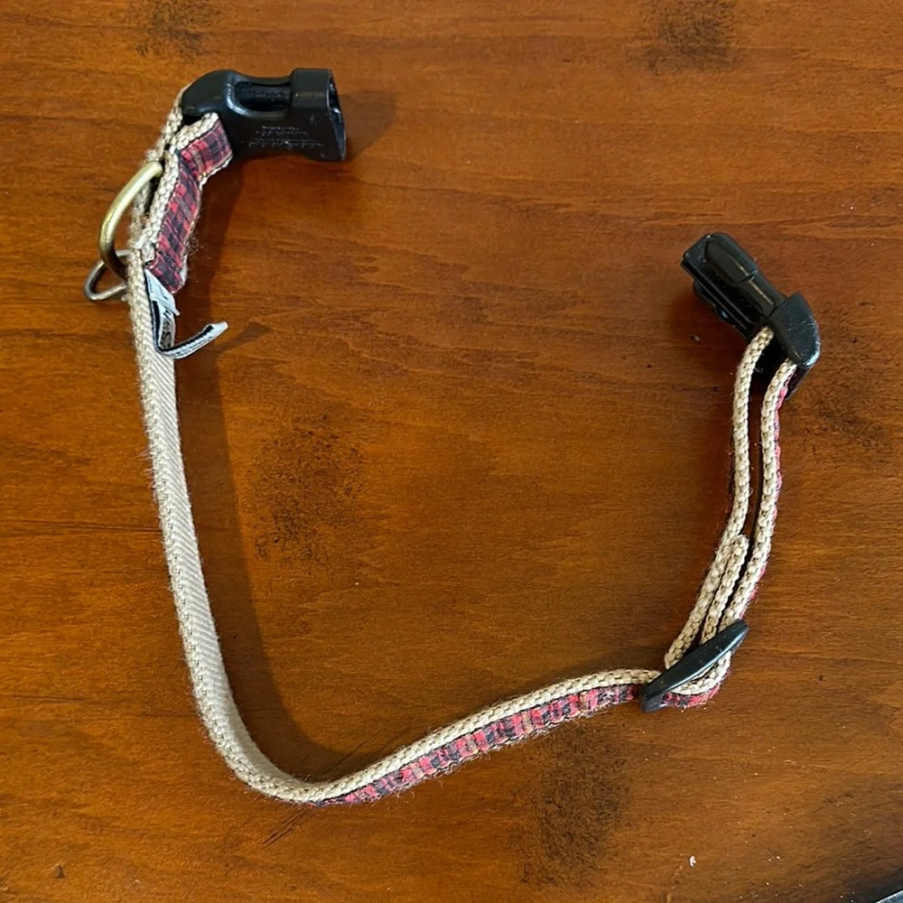 Red Plaid Large Dog Collar!